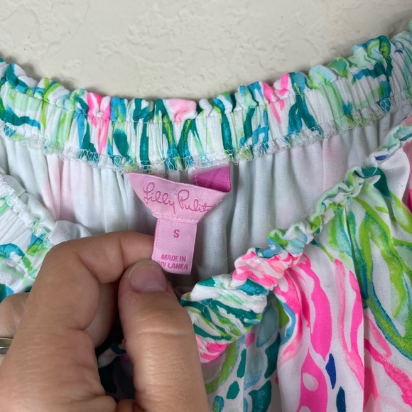 Lilly Pulitzer Nevie Off Shoulder Dress in Coconut Coast Size Small - Picture 7 of 8